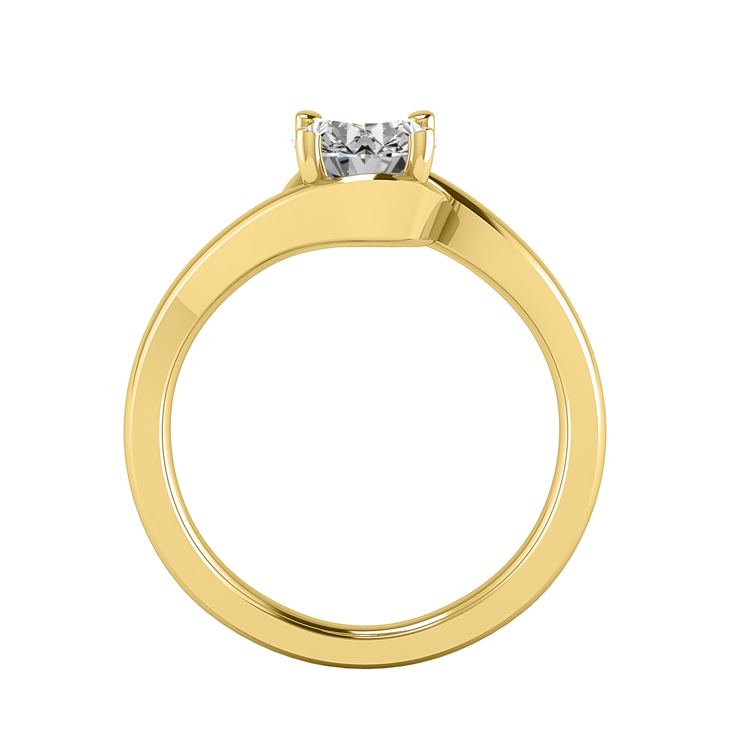 Evelyn Bypass Solitaire Engagement Ring